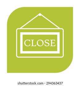 Information plate with Close sign, board hanging icon