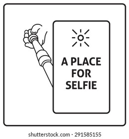 Information plate a place for selfie