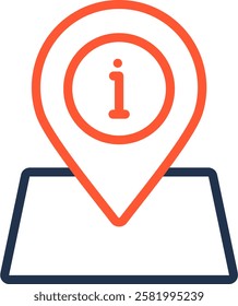 Information Point Icon Color Line Vector Illustration