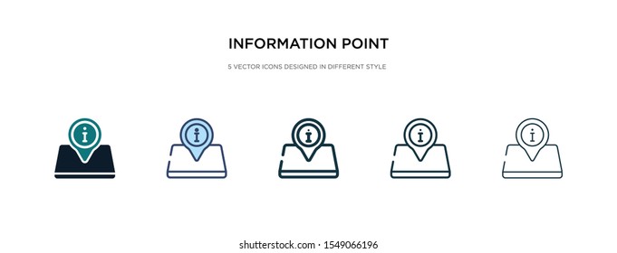 information point icon in different style vector illustration. two colored and black information point vector icons designed in filled, outline, line and stroke style can be used for web, mobile, ui