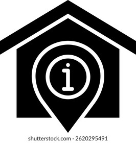 Ilustración vectorial de glifo de icono de punto de información