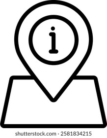 Information Point Icon Outline Vector Illustration