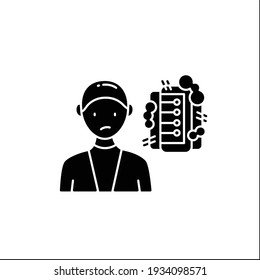Information pollution glyph icon. Contamination space supply with irrelevant, redundant, and low-value info.Information overload concept.Filled flat sign. Isolated silhouette vector illustration