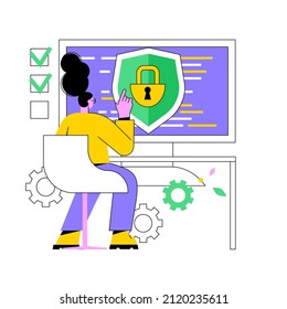 Information Privacy Abstract Concept Vector Illustration. Data Privacy, Personal Identification, Information Confidentiality, Digital Security, Access, Software Development Abstract Metaphor.