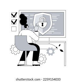 Information privacy abstract concept vector illustration. Data privacy, personal identification, information confidentiality, digital security, access, software development abstract metaphor.