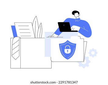 Information privacy abstract concept vector illustration. Data privacy, personal identification, information confidentiality, digital security, access, software development abstract metaphor.