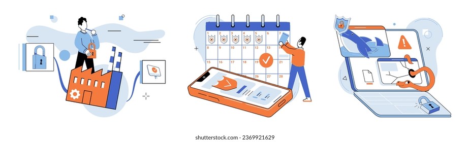 Privacidad de la información. Ilustración vectorial. Las políticas de protección de datos son fundamentos que protegen la información confidencial La información personal debe almacenarse y protegerse de forma segura Documentos que contengan