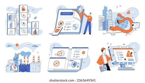 Information privacy. Vector illustration. Safeguarding access to sensitive information is crucial for maintaining privacy Cyber security systems defend networks and systems from unauthorized access