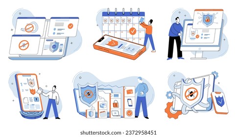 Information privacy. Vector illustration. Saving personal information securely is essential for maintaining privacy Confidentiality is cornerstone information security Safeguarding personal data