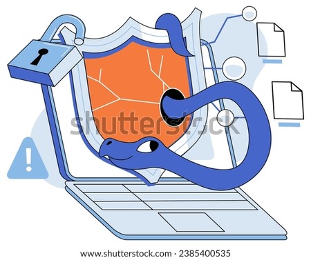 Information privacy. Vector illustration. Services manage databases must prioritize datsecurity and privacy Guards and defenses shield sensitive information from cyber threats Saving personal
