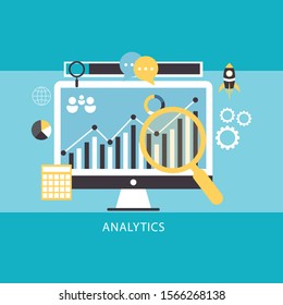 Information processing and analysis flat design