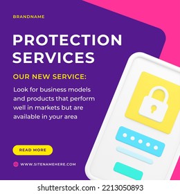 Information Protection Digital Service Password Form Homepage Access Social Media Post Realistic 3d Icon Vector Illustration. Data Safety Cyber Security For Business Network Lock Global Connection