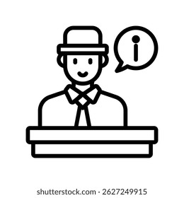 Icono de contorno del Vector de recepción de información. Archivo Eps10 