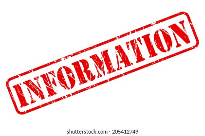 INFORMATION red stamp text on white