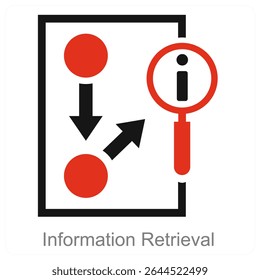 Projeto de conceito de ícone de vetor de recuperação de informações