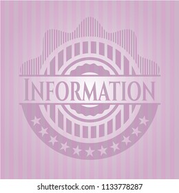 Information retro pink emblem