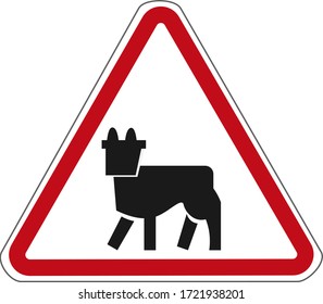 information road sign. 
cattle drive. vector.