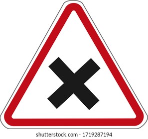 information road sign. intersections of equivalent roads. vector.
