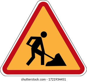 information road sign. road works. vector.