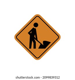 information road sign. road works. vector.
