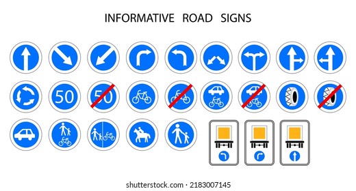 Information road signs. choose direction. Vector illustration. Stock image. 