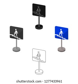 Information road signs icon in cartoon style isolated on white background. Road signs symbol stock vector illustration.