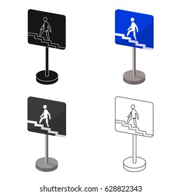 Information road signs icon in cartoon style isolated on white background. Road signs symbol stock vector illustration.