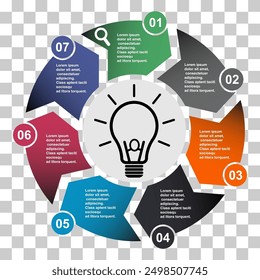 Information round diagram 8 steps, infographic graphic pie design, marketing vector illustration .