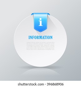 Information round text card vector illustration isolated on grey background