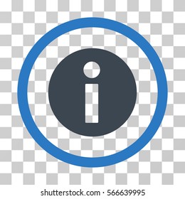 Information rounded icon. Vector illustration style is flat iconic bicolor symbol inside a circle, smooth blue colors, transparent background. Designed for web and software interfaces.