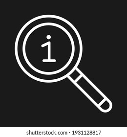 Information, Search, Manuals Icon Vector Image. Can Also Be Used For Customer Support. Suitable For Use On Web Apps, Mobile Apps And Print Media.