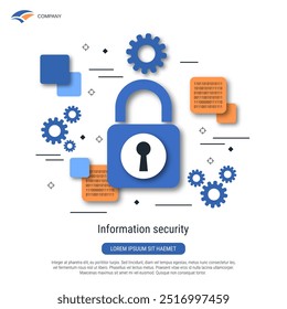 Seguridad de la información, control de Cuenta, protección de red ilustración de concepto de Vector de estilo plano