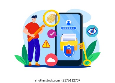 Information Security Analyst flat illustration concept on white background