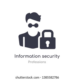 information security analyst icon. isolated information security analyst icon vector illustration from professions collection. editable sing symbol can be use for web site and mobile app