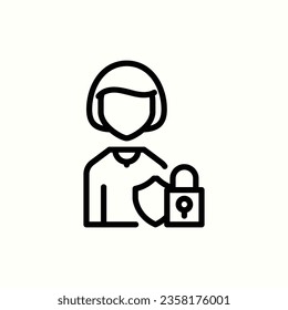 information security analyst icon, isolated icon in light background, perfect for website, blog, logo, graphic design, social media, UI, mobile app