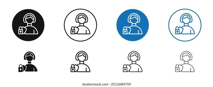 Information Security Analyst in set in black and blue color