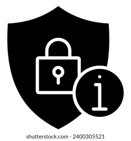 Ilustración vectorial de la línea Icono de seguridad de la información