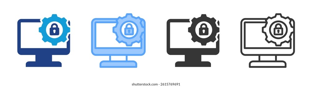 Information Security icon set multiple style collection