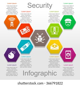 Information Security Infographic Set With Icons And Text