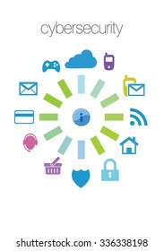 Information security infographic set with protection elements vector illustration