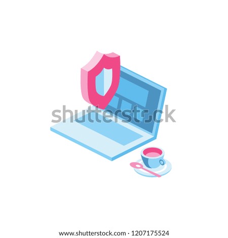 information security isometric icon illustration