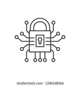 Information security line icon concept. Information security vector linear illustration, symbol, sign