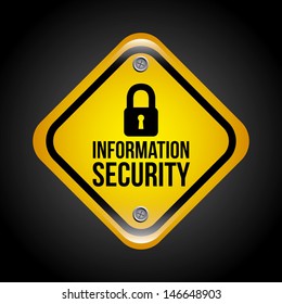 information security over black background vector illustration