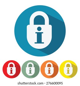 Information security web icon flat design vector illustration.