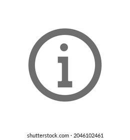 Information service, help sign grey icon. Isolated on white background