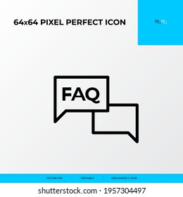 Information service and info center vector line icon style. 64x64 Pixel perfect