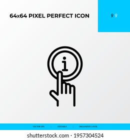 Information service and info center vector line icon style. 64x64 Pixel perfect