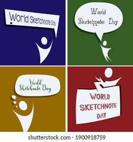 Information set for the date of World Sketchnote Day. Vector illustration