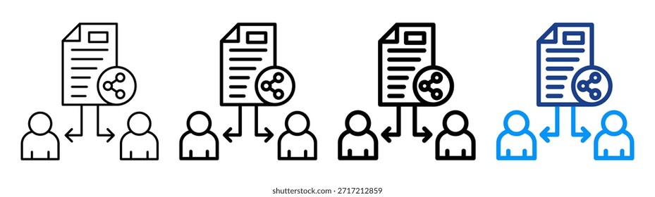 Conjunto de Colección de contorno diferente de icono de intercambio de información