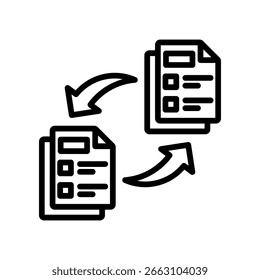 Ilustración vectorial de esquema de icono de intercambio de información